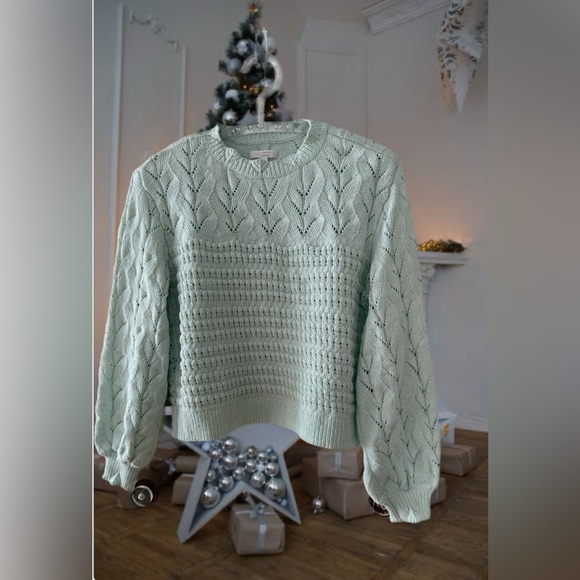 LC Lauren Conrad Balloon Sleeve Mock Neck Sweater size S Long sleeves - Picture 9 of 16